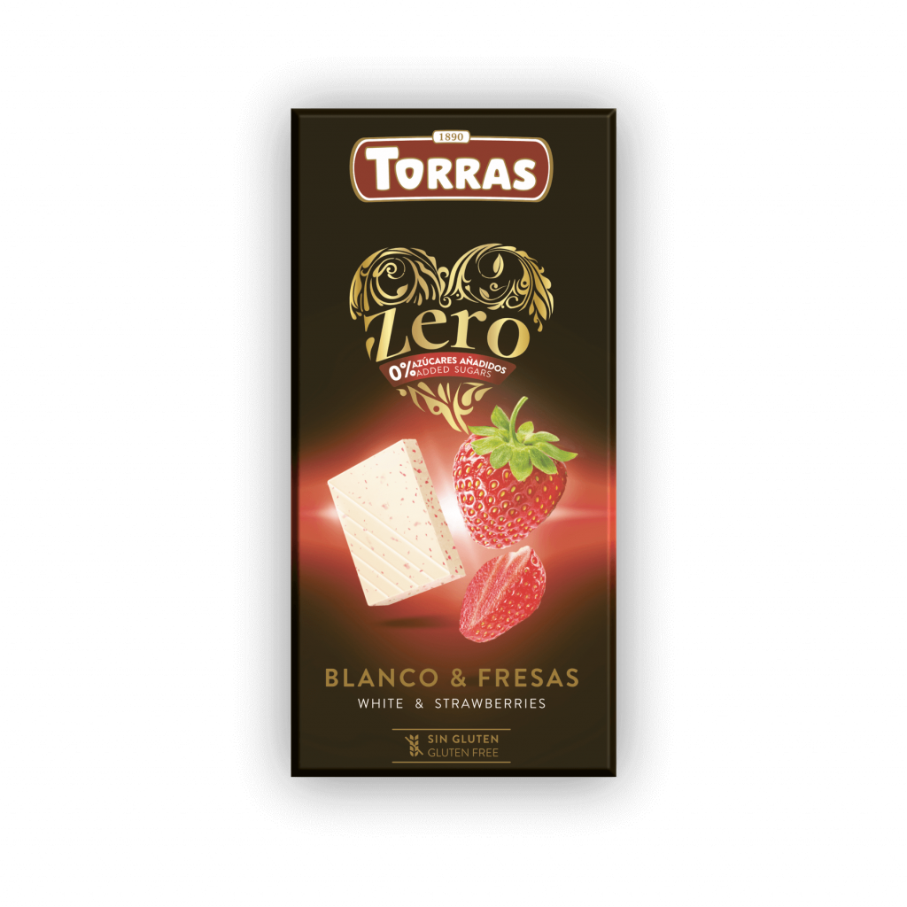 White Chocolate with strawberries ZERO Sugar 125g