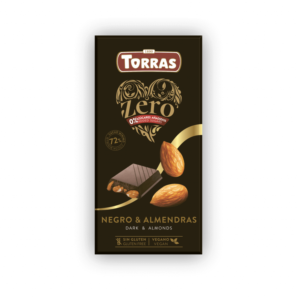 Dark Chocolate 72% with Almonds ZERO Sugar 150g