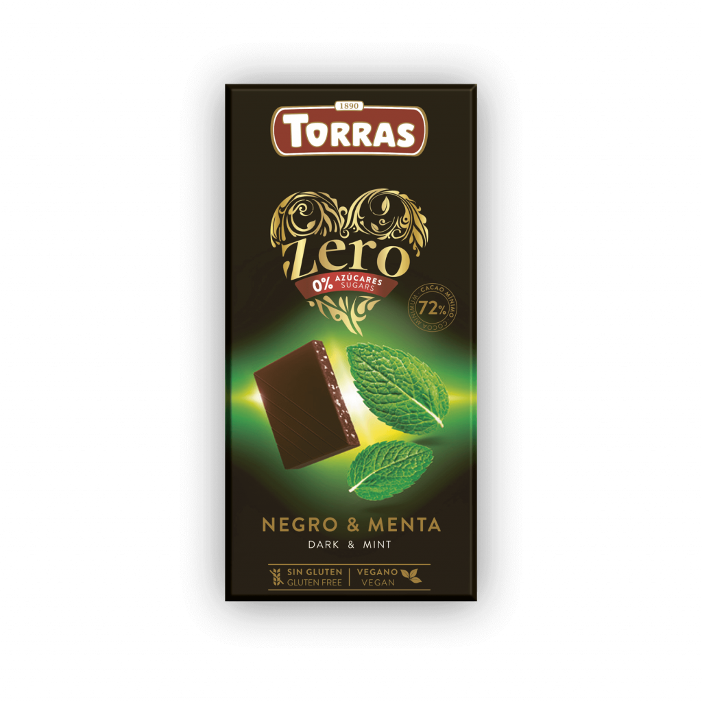 Dark Chocolate 72% with Mint ZERO Sugar 100g