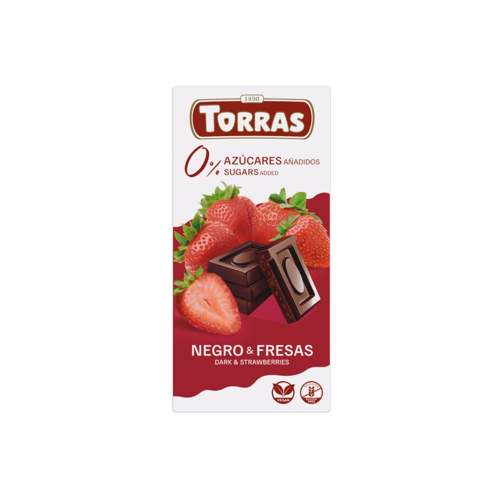 Chocolate Negro Sin Azúcar con Fresa 75g