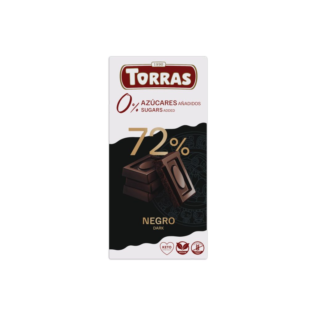 Chocolate Negro 72% sin Azúcar 75g