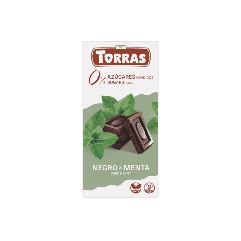 Xocolata Negra Sense Sucre amb Menta 75g
