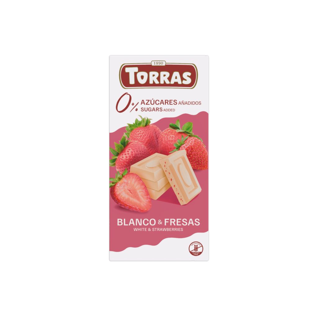 White Chocolate Sugar Free with Strawberries 75g
