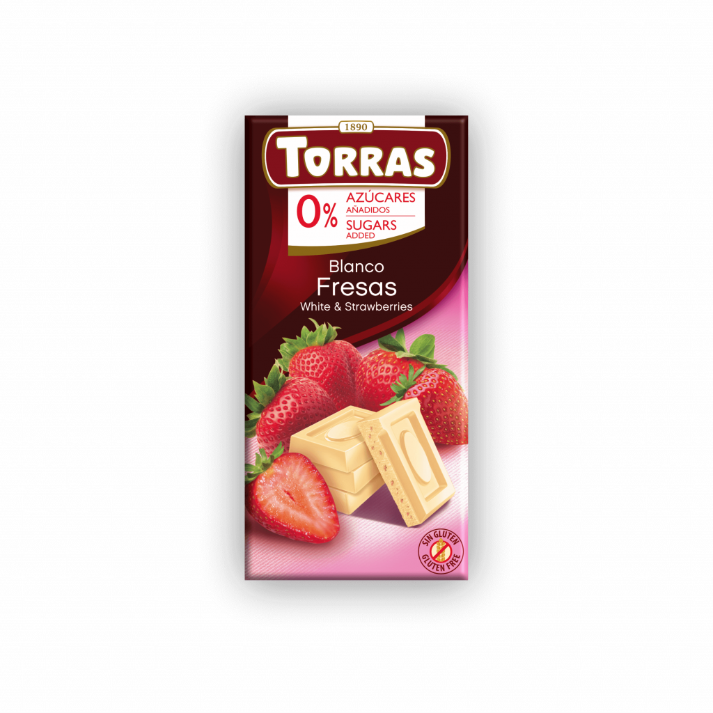White Chocolate Sugar Free with Strawberries 75g