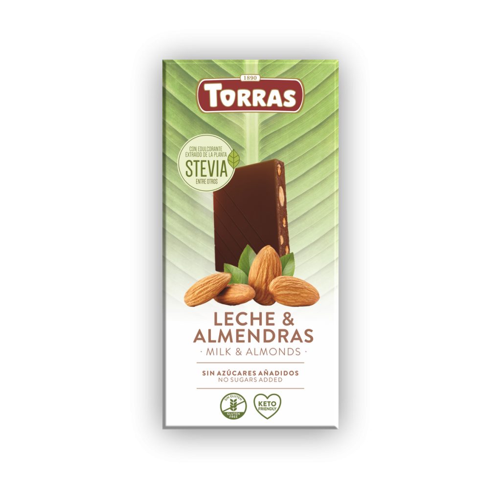 Chocolate con Leche y Almendras Stevia 125g