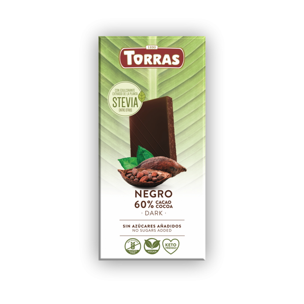Chocolate Negro 60% Stevia 100g