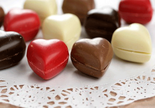 Bombones corazon de chocolate