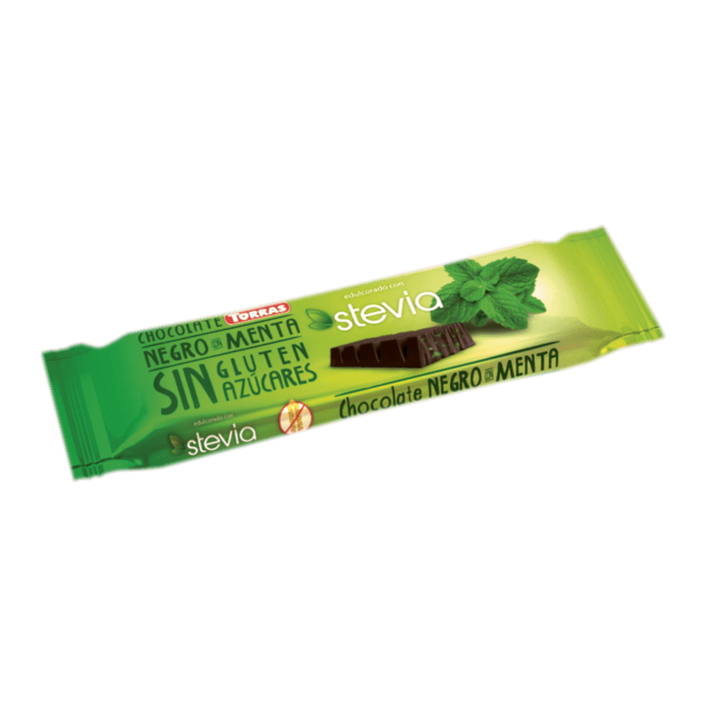 Xocolatina Negra Menta amb Stevia 35g (24 ud)