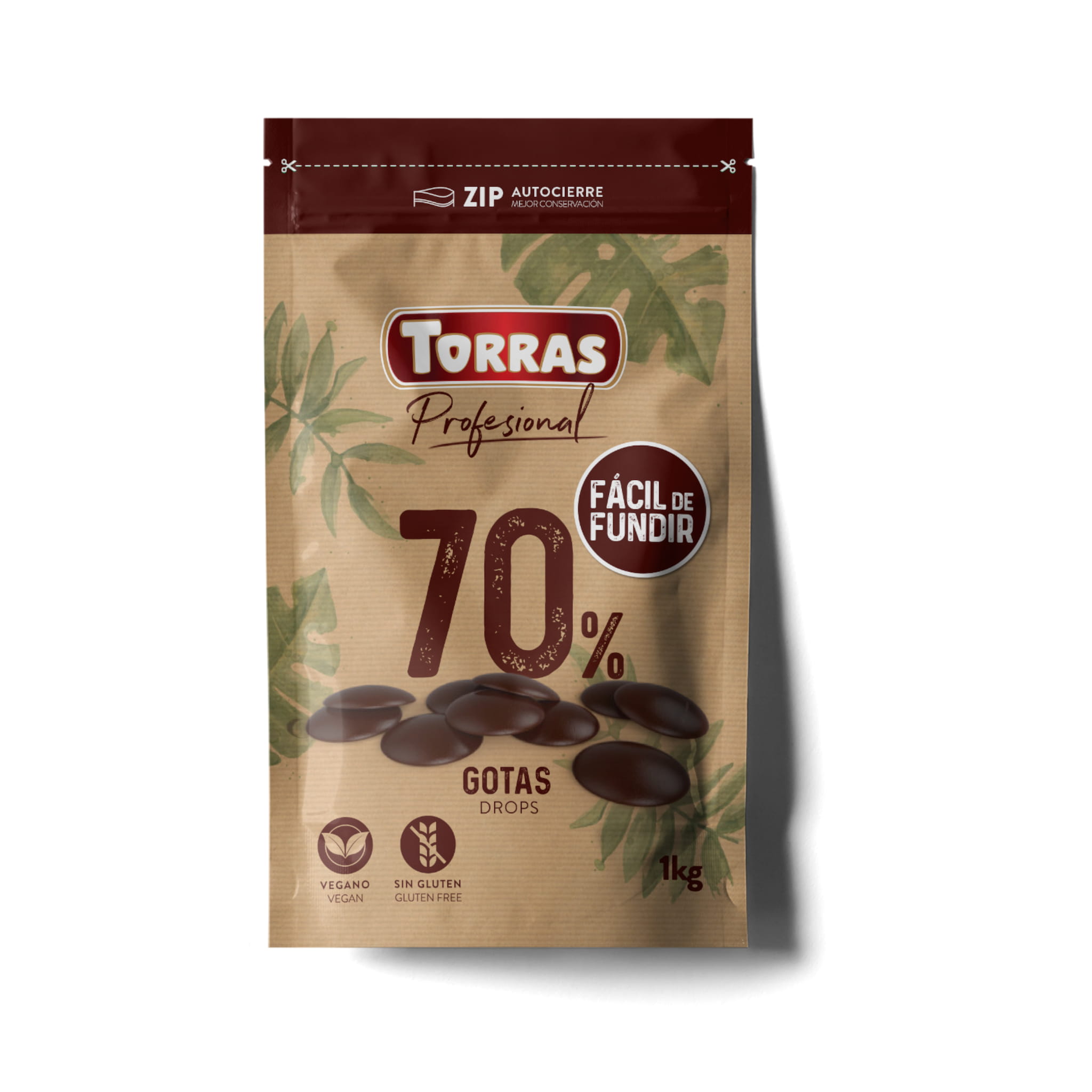 Fondue de chocolate 70% cacao Torras sin gluten 220 g.