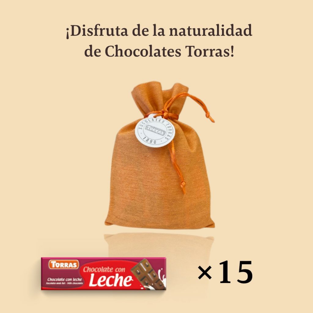 pack 15 chocolatinas de chocolate con leche