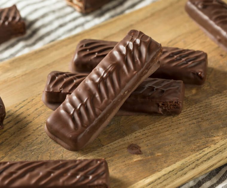 barritas de caramelo y chocolate