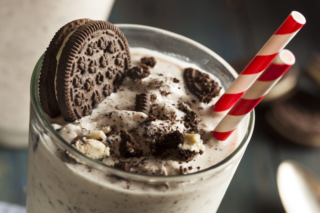 Batido de galletas de chocolate