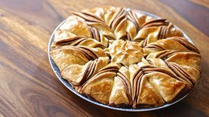 Receta de flor de hojaldre con chocolate