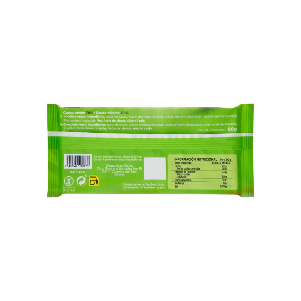 Girona FC Negra 70% 80g