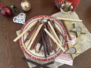 Receta de barquillos de chocolate navideños