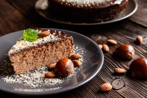 Receta de tarta de castañas y chocolate